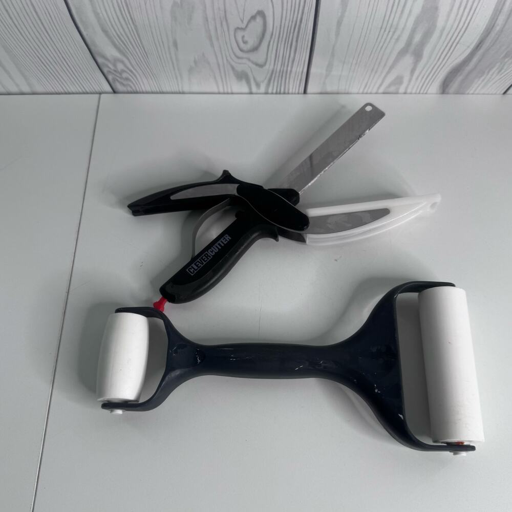 Set of 2 Pampered Chef Baker's Roller 1485 & Clever Cutter Kitchen Salad sheers